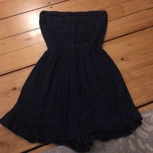 Navy ruffled romper sleeveless